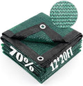 Cool Area 70% Sun Shade Cloth Mesh Tarp with Grommets for Plant Cover 12x20ft Patio Canopy Garden Pergola Greenhouse Car Barn Kennel Dark Green