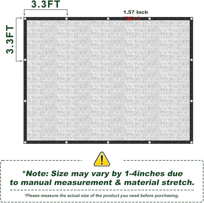 Aluminet Shade Cloth, 20x20FT 85% Heat Reflective Tarp for Blocking Sun with Reinforced Stainless Steel Grommets for Pergola Shade Cover, Garden, Cars, Dogs, Greenhouse