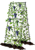 AlisisFores Garden Trellis for Climbing Plants, A-Shape Garden Plant Support Frame for Raised Bed Vegetables, Provides Support for Beans, Tomatoes and Cucumber, Black