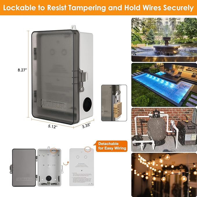 Suraielec Dual WiFi Pool Timer, 120/277V Individual Switches, 40 AMP, 1HP/2HP Heavy Duty Smart Timer, Independently Control Two 120/277V Devices, Indoor/Outdoor for Pool Pump, Water Heater, Spa