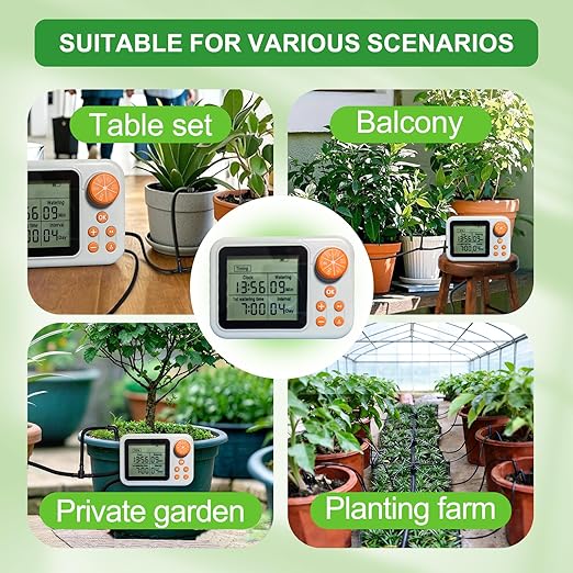 Drip Irrigation kit Indoor Plant Irrigation System Automatic Plant Waterer Plant Humidity Sensor Timer Water drip System kit to Growing Tent IKEA self Watering Automatic Mister kit Greenhouse(4 Sets)
