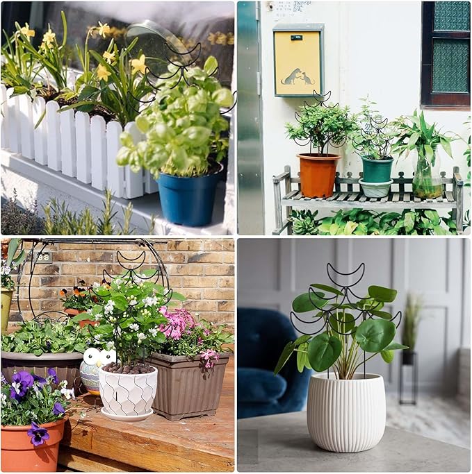 Yhtpouqe 4 Pack Metal Plant Trellis for Climbing Plants Outdoor/Indoor - Sturdy Garden Trellis for Potted Plants, Rustproof Plant Suppor Stakes for Vine Ivy Pothos Monstera Hoya Flowers