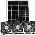 blessny Solar 3 Fan Kit for Intake or Exhaust air, Weatherproofed Solar Powered Fans for Outside Chicken Coops, Greenhouses, Shed, Pet House Air Ventilation