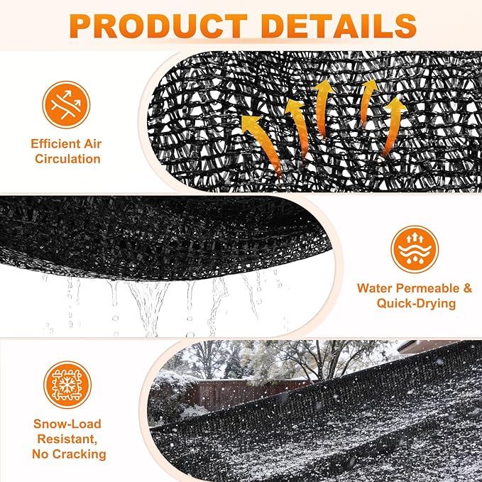 M METERXITY 90% Sun Shade Cloth for Garden, HDPE 20x30 ft Sun Shade Net with Reinforced Grommets for Patio/Greenhouse/Plant Cover, Heavy Duty Sunblock Resistant Mesh Tarp [Black]