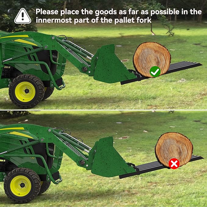 YITAMOTOR Clamp on Debris Forks Fits 60'' Bucket, 4000 lbs Heavy Duty Quick Attach Pallet Debris Fork for Tractor Loader Skid Steer