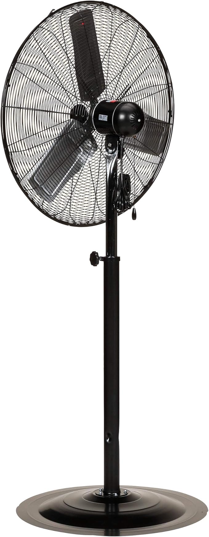 TPI Corporation CACU30-PO 30" High Velocity Oscillating Pedestal Mount Fan for Garage, Commercial, Industrial — 3 Speed 120 Volt Motor, 9' Cordset