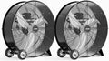 ROVSUN 24 Inch High Velocity Drum Fan, 9500CFM Industrial Metal Floor Fan with Handle, Heavy Duty, 3-Speed, Air Circulator for Shop, Garage, Gym, Barn, Commercial, UL Listed, Black, 2-Pack