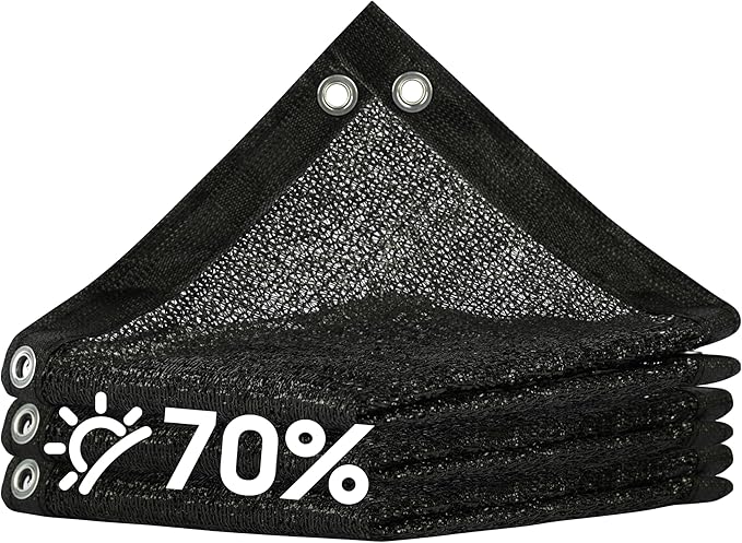 Royal Shade 70% Black Shade Cloth Custom Size 19FT x 51FT Mesh Tarp with Grommets for Garden Patio, Plant Shading, Greenhouse, Pergola, Chicken Coop, Dog Kennel, Lawn. (We Make Custom Size)