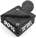 Cool Area 90% Sun Shade Cloth Mesh Tarp with Grommets for Plant Cover 20x30ft Patio Canopy Garden Pergola Greenhouse Car Barn Kennel Black