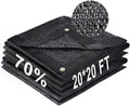 LOVE STORY 20x20FT 70% Black Shade Cloth Sun Shade Net with Grommets Sunblock Net Mesh Tarp for Garden,Plants Cover,Greenhouse and Patio