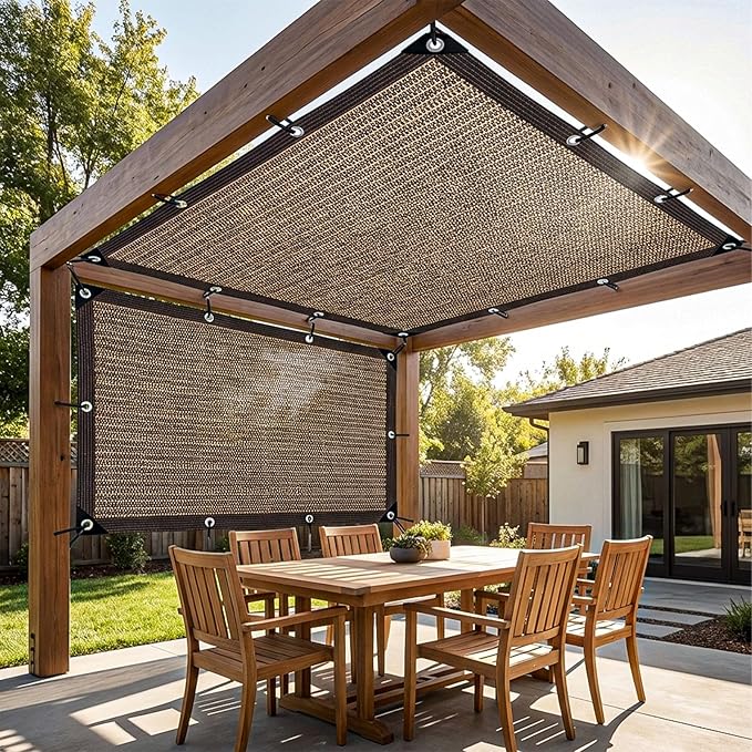 Shade Cloth for Garden,80% Shade Cloth for Plants,Mesh Tarp,Patio Covers for Shade and Rain,Suitable for Shading Plants,Greenhouses,Pavilions,Backyard Terraces