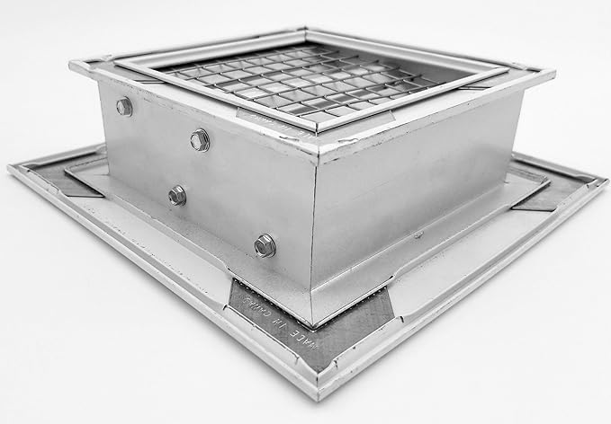 HVAC Premium 16''w X 16''h Aluminum Exterior Vent for Walls & Crawlspace - Rain & Waterproof Air Vent with Screen Mesh - HVAC Grille - White [Outer Dimensions 17.5"w x 17.5"h]