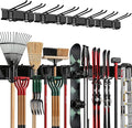 TIDYME Garage Wall Organizer | 64" Heavy-Duty Tool Storage Rack | Adjustable Double-Layer Hooks | 400 lbs Capacity | Carbon Steel Wall Mount Holder for Shovels, Rakes, Ladders & Power Tools