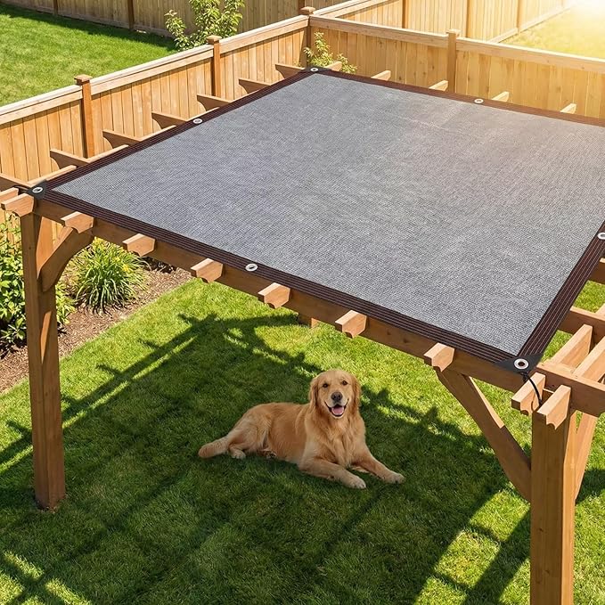 90% Shading Rate 49'x52' Gray Shade Cloth,UV Resistant Durable Mesh Tarp with Grommets&Reinforced Edges, Shade Net Using for Plants Cover, Greenhouse, Dog Kennel, Patio, Chicken House