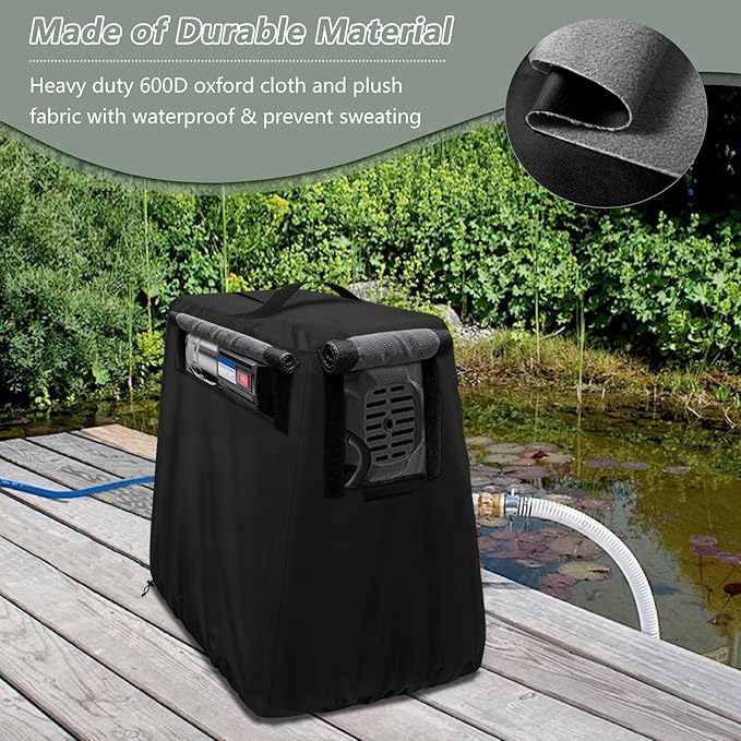 Rileytee Shallow Well Pump Cover for Automatic Water Booster Jet Pump,Outdoor 600D Heavy Duty Waterproof Anti-UV Shallow Jet Water Well Pump Cover