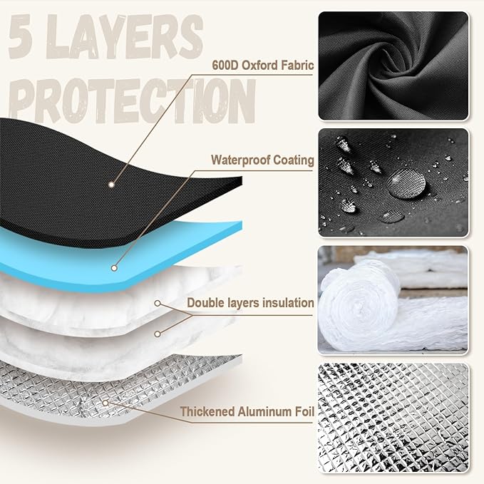 Backflow Preventer Insulation Cover - 3 Way Opening Pipe Insulation Cover for Irrigation Valve, Sprinkler Cover for Outside - Winter Freeze Protection Backflow Cover - 18" W x 34" H, Black