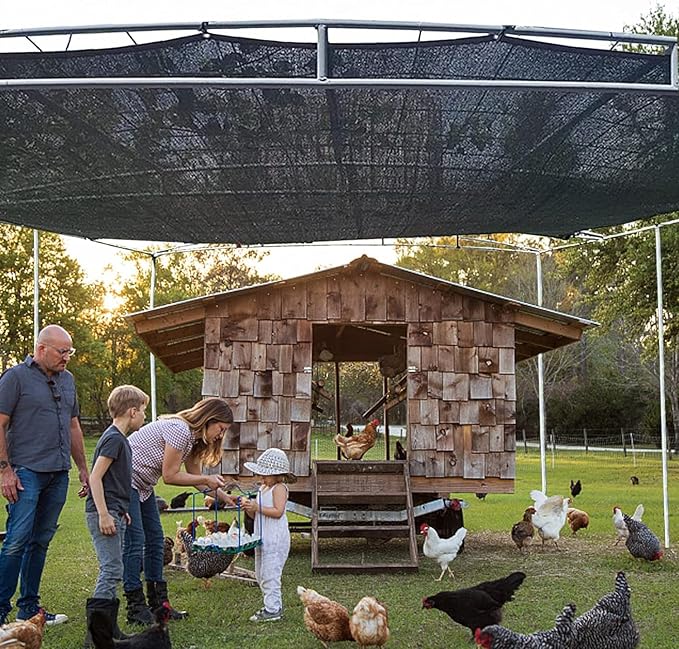 Shade Cloth 90% Sunblock Net for Garden Patio,Shade Sails -for Plants Greenhouse Outdoor Pergola Lawn, Easier to Hang Sun Protection Neting Cover for Kennel Chicken Coop, 10x12 FT