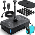 POPOSOAP Pond Filter Pump Fountain Kits with UV Clarifier, 660GPH/40W Pond Pump and Filter Kit for Outdoor Ponds Clearing Koi Pond Garden Fish Tank Aquarium Water Features