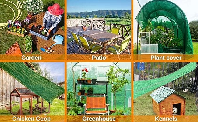 BeGrit Shade Cloth for Garden 50% 6x10ft with Grommets Sunblock Sun Mesh UV Resistant Net for Plants,Greenhouse,Patio,Chicken Coop(Green)