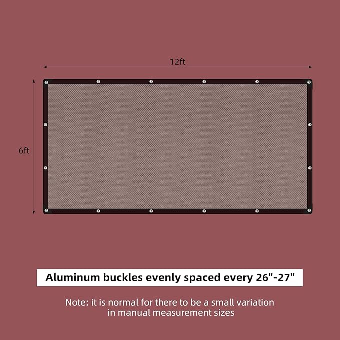 40% Shade Cloth, 6x12FT Black Heavy Duty Mesh Screen Tarp with Grommets for Patio, Canopy, Garden, Porch, Greenhouse, Pools, Garage