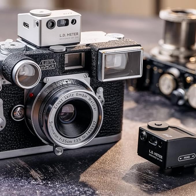 CHI L.D. Light Meter Pro - Precise Lighting and Laser Distance Measure for Leica and Vintage Camera Film Photography (Silver)