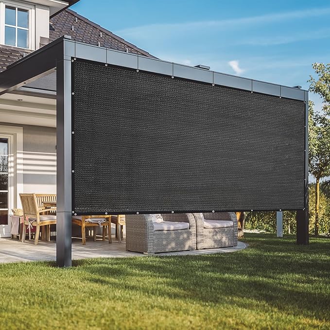 VICLLAX 90% Customized Black Garden Shade Fabric Sun Shade Greenhouse Netting Outdoor Mesh Shade Cloth with Grommets for for Greenhouse, Lawn, and Outdoor Use, 10x20 FT