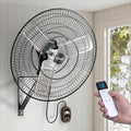 Amico 30 Inch Heavy Duty Wall Mounted Fan with Remote Control, DC Motor, 8 Speeds, High Velocity, Indoor/Outdoor Oscillating Industrial Shop Fan with Timer for Gym, Patio,Garage, Warehouse