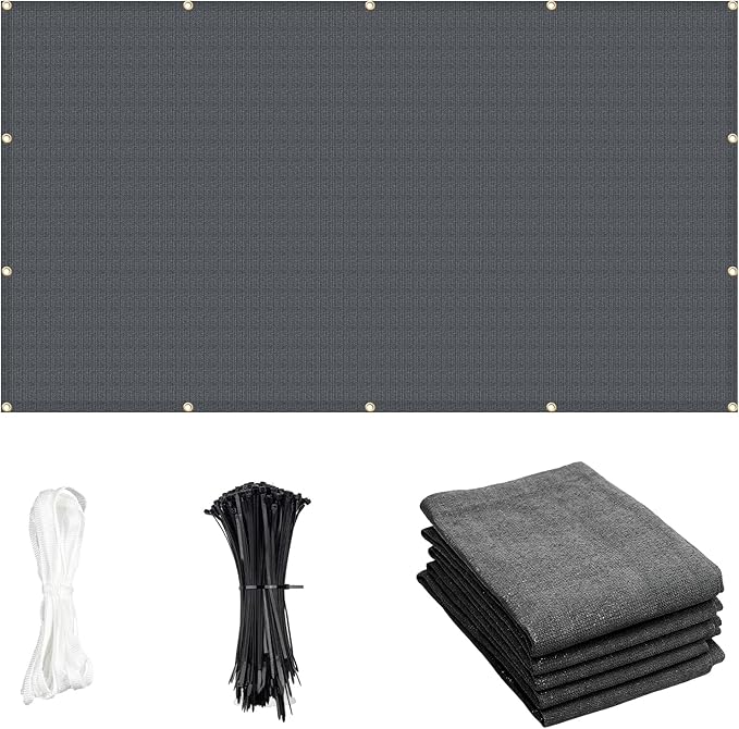 Cool Area Sun Shade Cloth with Grommets 6x16 FT Shade Panel Shade Tarp Screen Fabic for Outdoor Patio Pergola Cover Deck Garden, Dark Grey