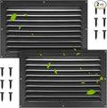 2 Pack 8" x 12" Aluminum Attic Vents with Screen Mesh – Heavy-Duty Louvered Gable Vents for Shed, Garage & Roof Ventilation (Black, Includes Screws)
