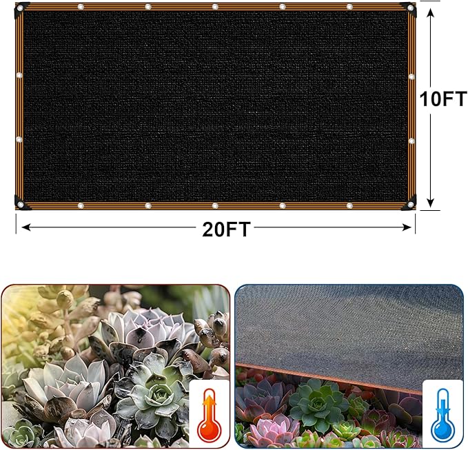 Shade Cloth - for Garden 90% Plant Shades Mesh Tarp with Grommets Outdoor Sun Shades Netting for Chicken Coop Greenhouse Vegetables Pergola Patio Cover