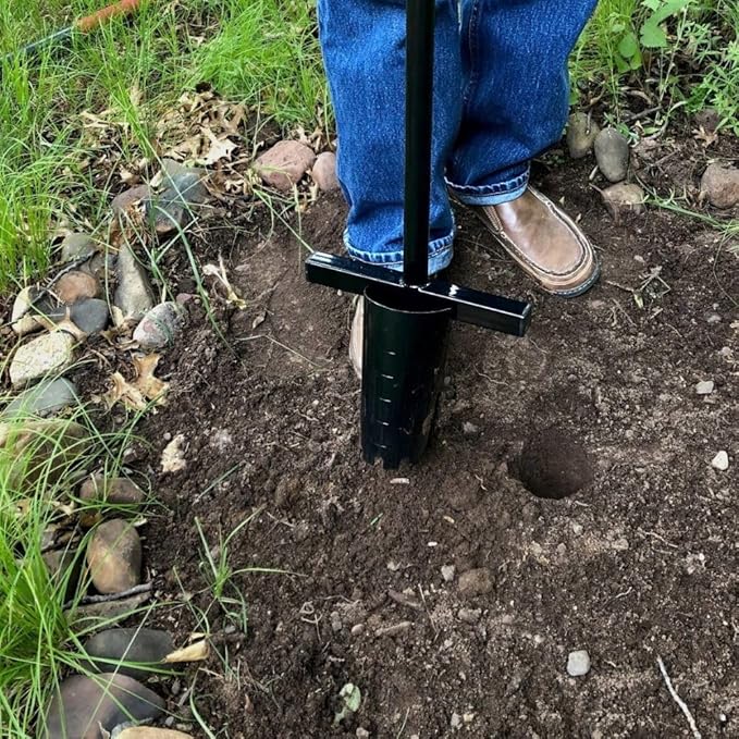 Bulb Planter Long Handle 39" Garden Tool - Walden Perfect Planter with Foot Bar for Tulips, Daffodils, Flowers - Heavy Duty Steel Bulb Transplanter Digger with Depth Markers, No Bending