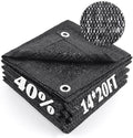 Cool Area 40% Sun Shade Cloth Mesh Tarp with Grommets for Plant Cover 14x20ft Patio Canopy Garden Pergola Greenhouse Car Barn Kennel Black