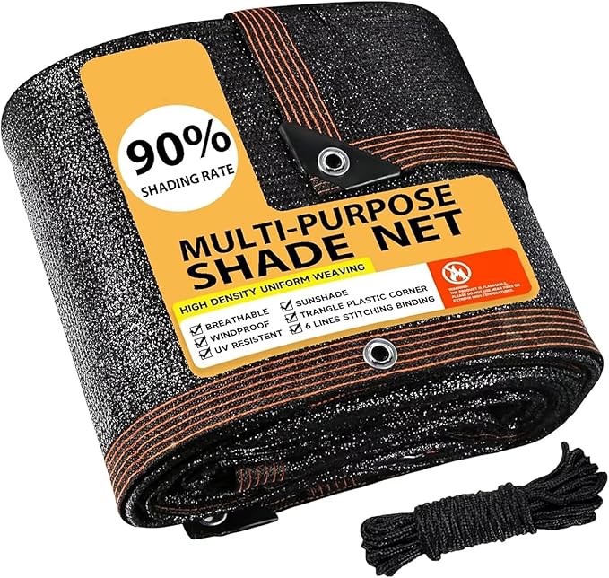 AHWEKR 90% Shade Cloth,2.5x5ft Tear Resistant Sun Shade Net with Reinforced Grommet,Durable Garden Shade Tarp Cover for Greenhouse,Plant Cover, Chicken Coop,Patio and Pergola,Black