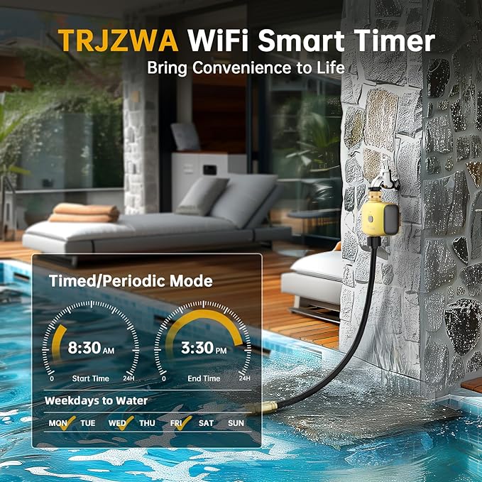 WiFi Sprinkler Timer 2025 WiFi Water Timer for Garden Hose,Brass Inlet Smart Irrigation System for Garden,APP Remote Control via WiFi and Bluetooth,Sprinkler Watering for Lawns, Patios