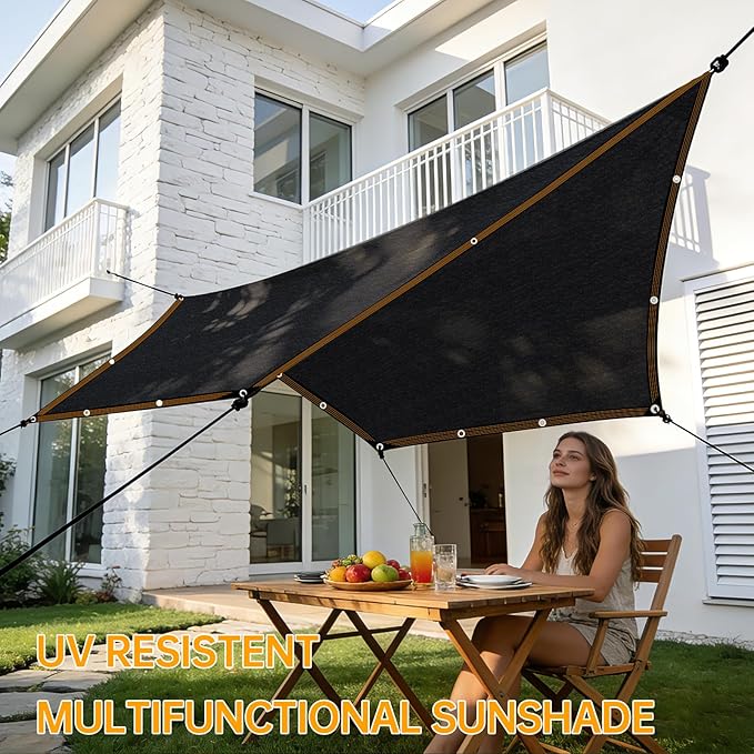 Shade-Cloth 85-90% for Garden Greenhouse Plants 12x20 FT, Black Sun-Block Shade Cover Mesh Tarp with Grommets Sun Shade Canopy for Outdoor Pergola Patio Flower Lawn Kennel Chicken Coop