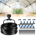 HIRALIY 59FT Greenhouse Misting Drip Irrigation Kit, Quick Connector Design, Irrigation System with 1/4" Tubing and Adjustable Nozzles for Hanging Plants, Garden Watering System for Raised Bed