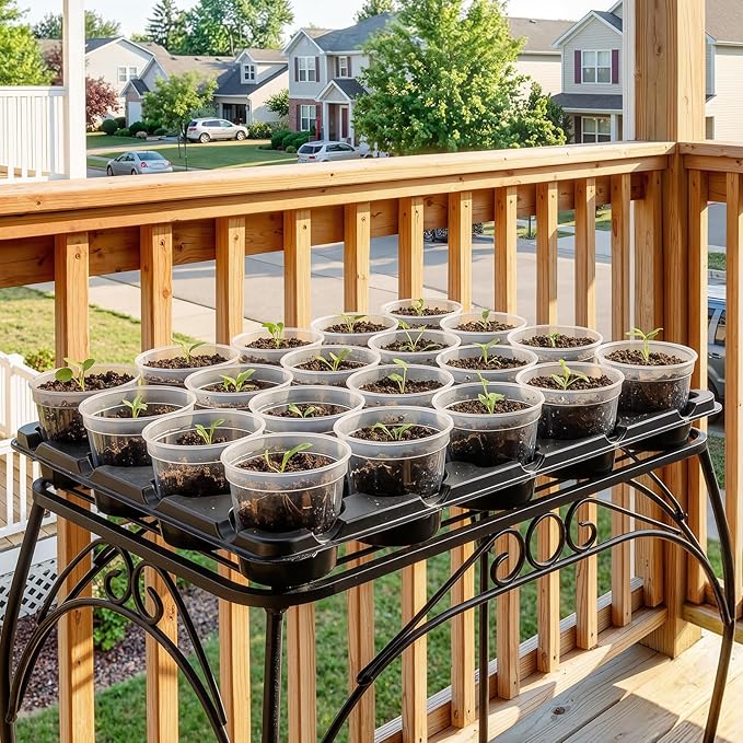homenote 3 Inch Seed Starting Trays with Humidity Domes for Plants, 4 Pack 20-Cell Seedling Starter Trays, Plant Starter Germination Trays for Pots Seedlings for Indoor,3" Opening Compatible Pots
