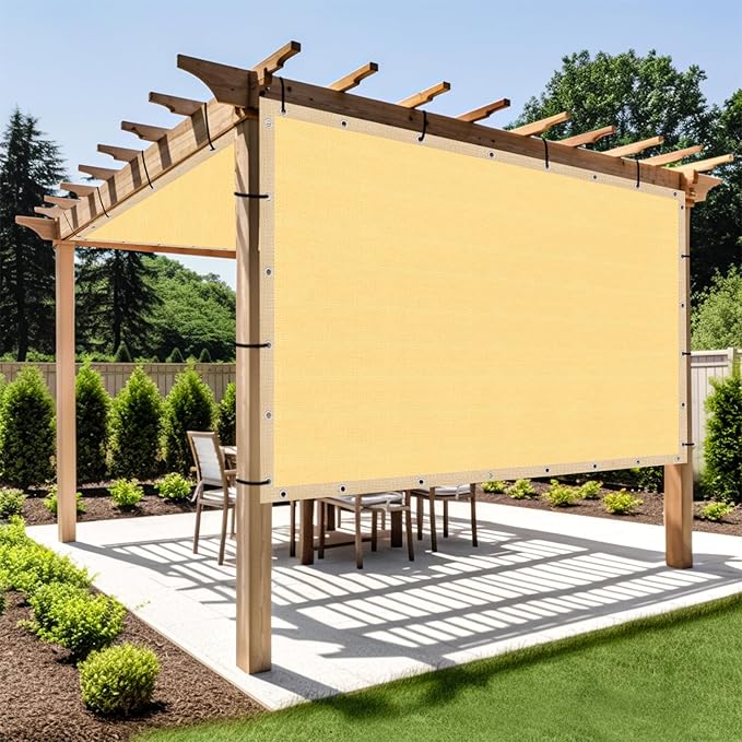Shade&Beyond Customized Size 16' X 21' Shade Cloth with Grommets, 90% UV Protection UV Protection Mesh Tarp Sun Screens for Patio GN04, Sand