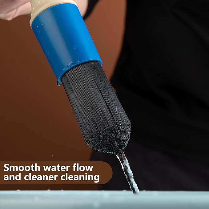 moonoom 2 Pcs Parts Washer Brush with Hose- Wear Resistant Parts Cleaning Brush with 31 Inch Long Hose- Parts Cleaner Flow Through Replacement Brush for Parts Cleaning