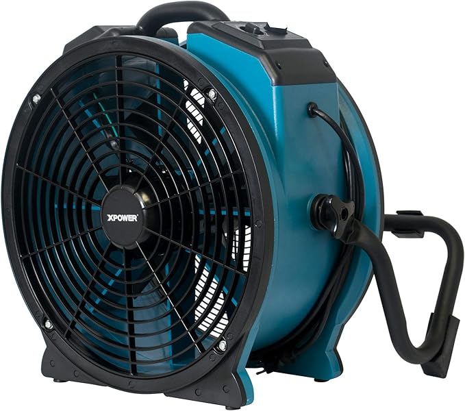 XPOWER FC-420 Heavy Duty Industrial High Velocity Whole Room Air Mover Air Circulator Utility Shop Floor Fan, 5 Speeds, Timer, 18 inch, 3600 CFM