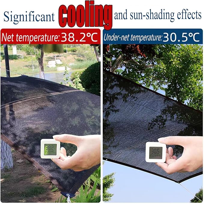 Shade Cloth, 90% Shading Rate Sun Shade sail Durable mesh tarp,Plant Cover Abrasion-Resistant Sunshade, Shade Cloth for Garden,pergola Cover,greenhouses, Patio net (Black, 1.8 * 1.8M/6 * 6FT)