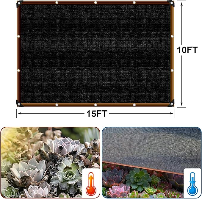 Shade Cloth - for Garden 90% Plant Shades Mesh Tarp with Grommets Outdoor Sun Shades Netting for Chicken Coop Greenhouse Vegetables Pergola Patio Cover