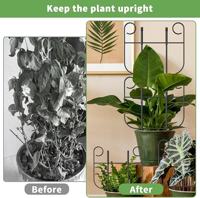Garden Trellis for Climbing Plant, Adjustable Height Tower Potted Cages for Flowers Fruits Vegetable Vines Indoor & Outdoor, Rustproof Metal Pothos Plant Climbing Support