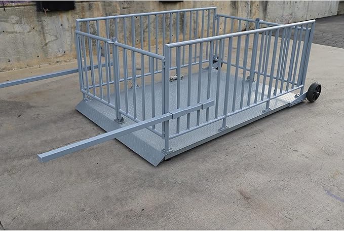 Liberty LS-930 (60” x 84”) Portable Livestock Scale – 5,000 lb x 1 lb Capacity Cage System – Heavy Duty Animal Scale with Indicator, Casters & Ramps for Cattle, Sheep or Goat Weighing