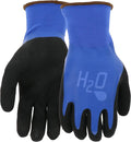 MUD Cobalt Blue H2O Double Dipped Full Latex Coated Palm Garden Work Gloves, Waterproof, Durable, Micro Surface Palm