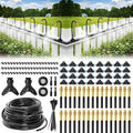 Bluepro Drip Irrigation System 200FT 1/4", 2026-Upgrade Garden Sprinkler Kit with 32PCS 360° Adjustable Copper Nozzles, Automatic Misting Watering System for Raised Beds, Greenhouse, Lawn, Patio, Yard