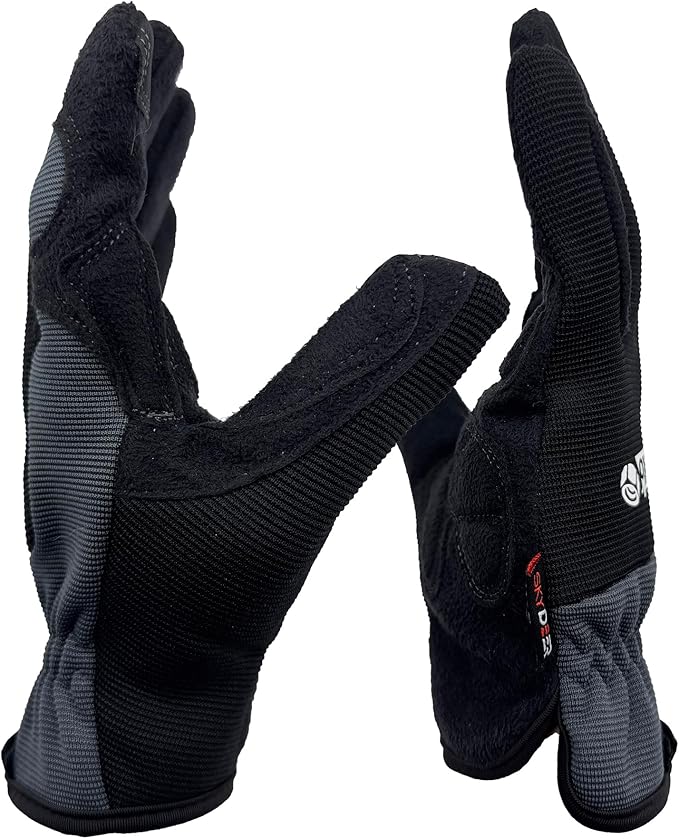 SKYDEER Touch Screen Leather Work Gloves for Women, Impact Protection, Vibration Reduction, Machine Washable Gardening Gloves (SD8821G/L)