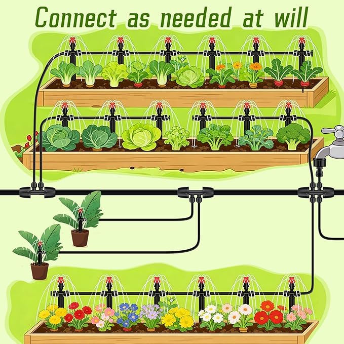8 PCS 1/2" to 1/4" Drip Irrigation Tee Fittings,6 Way Barbed Tee 1/2 Inch to 1/4 Inch Quick Connect Irrigation Tubing Fittings,Anti-Leak Reducing Splitter Tee Connectors for Garden Irrigation System
