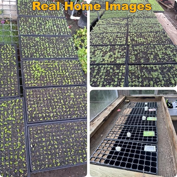 RooTrimmer 50-Pack 72 Cell Seedling Trays, Heavy-Duty Deep Plug Trays for 1020 Flats, Reusable Seed Starter Trays for Germination & Seed Starting (21.25"×11", 2.36" Height)