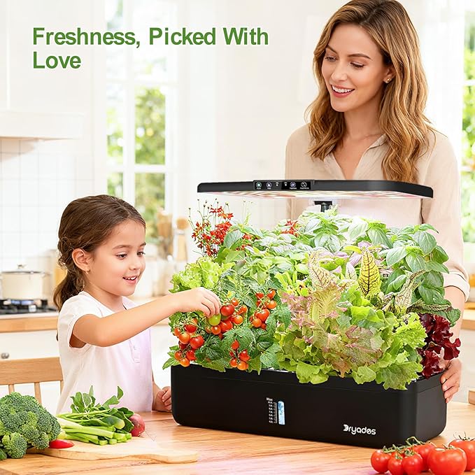 22 Pods Hydroponics Growing System with LED Grow Light, Indoor Herb Garden Kit for Vegetables, Lettuce, Strawberries, Fruits & Flowers, Automatic Light Modes, No Seeds Included